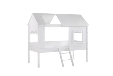 Baumhaus Bett Kanika 209x137x185 Spielbett MDF Wei&szlig;