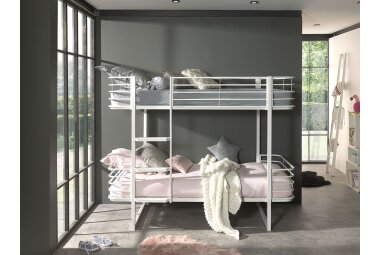 Etagenbett Karolin 205x99x166 Hochbett Metall Wei&szlig;
