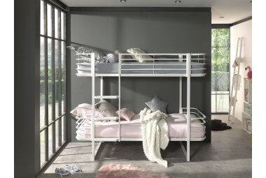 Etagenbett Karolin 205x99x166 Hochbett Metall Weiß