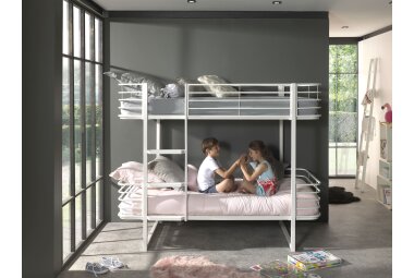 Etagenbett Karolin 205x99x166 Hochbett Metall Weiß