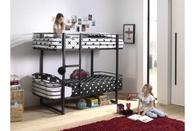 Etagenbett Karolin 205x99x166 Hochbett Metall Schwarz