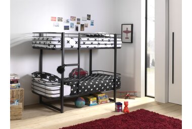 Etagenbett Karolin 205x99x166 Hochbett Metall Schwarz