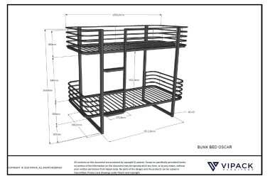 Etagenbett Karolin 205x99x166 Hochbett Metall Schwarz
