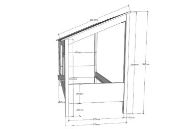 Baumhaus Bett Katalyn 214x105x159 Kinderbett MDF+Massivholz Weiß