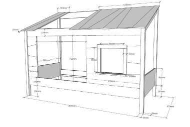 Baumhaus Bett Katalyn 214x105x159 Kinderbett MDF+Massivholz Weiß