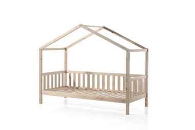 Hausbett Kapua 210x97x170 Kinderbett Massivholz Natur
