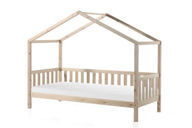Hausbett Kapua 210x97x170 Kinderbett Massivholz Natur