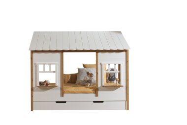 Landhausbett Kamilah 215x108x174 Massivholz+MDF...