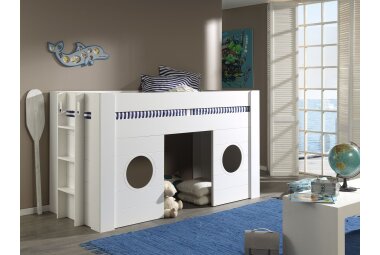 Hochbett Karella 215x96x120 Spielbett MDF Weiß