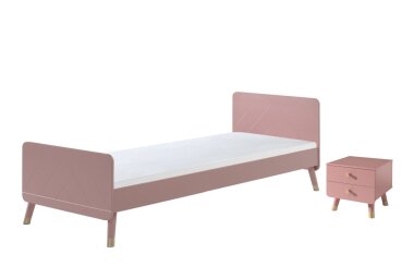 Bett mit Nachtkommode Kamillah Kinderbett MDF Terra Rosa