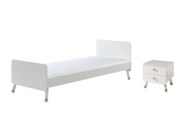 Bett mit Nachtkommode Kamillah Kinderbett MDF Satin...