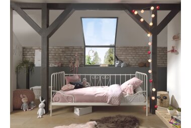 Metallbett Kamenka 205x95x90 Einzelbett Metall Wei&szlig;