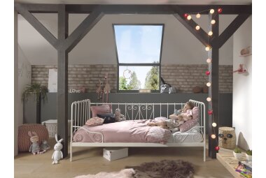 Metallbett Kamenka 205x95x90 Einzelbett Metall Weiß