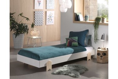 Stapelbett Karlene 204x94x28 Kinderbett MDF Weiß