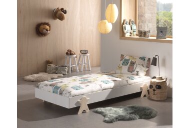 Stapelbett Karlene 204x94x28 Kinderbett MDF Weiß