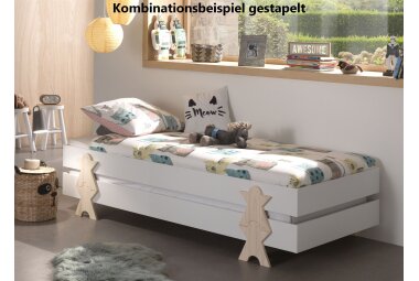 Stapelbett Karlene 204x94x28 Kinderbett MDF Weiß
