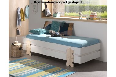 Stapelbett Karlene 204x94x28 Kinderbett MDF Weiß