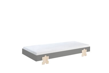 Stapelbett Karlene 204x94x28 Kinderbett MDF Grau