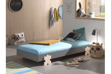 Stapelbett Karlene 204x94x28 Kinderbett MDF Grau