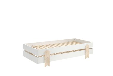 Stapelbett (2er Set) Karlene 204x94x48 MDF Wei&szlig;