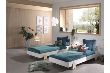 Stapelbett (2er Set) Karlene 204x94x48 MDF Weiß