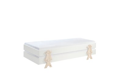 Stapelbett (2er Set) Karlene 204x94x48 MDF Wei&szlig;