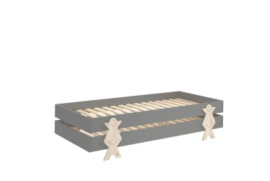 Stapelbett (2er Set) Karlene 204x94x48 MDF Grau