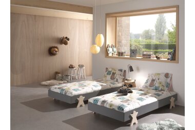 Stapelbett (2er Set) Karlene 204x94x48 MDF Grau