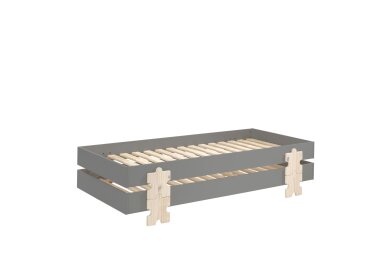 Stapelbett (2er Set) Karlene 204x94x48 MDF Grau