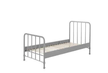 Metallbett Kay 97x206x110 Einzelbett Metall Grau matt