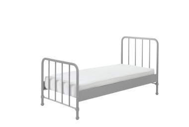 Metallbett Kay 97x206x110 Einzelbett Metall Grau matt