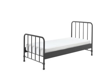 Metallbett Kay 97x206x110 Einzelbett Metall Schwarz matt
