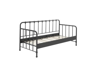Metallbett Kay 97x206x110 Einzelbett Metall Schwarz matt