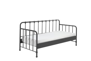 Metallbett Kay 97x206x110 Einzelbett Metall Schwarz matt