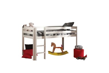 Kinderbett Karolina 210x114x106 aus Massivholz in Weiß