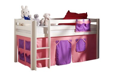 Kinderbett Karolina 210x114x106 Massivholz Wei&szlig;...