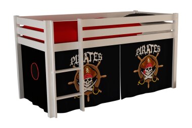 Kinderbett Karolina 210x114x106 Massivholz Weiß...