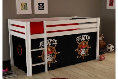 Kinderbett Karolina 210x114x106 Massivholz Weiß...