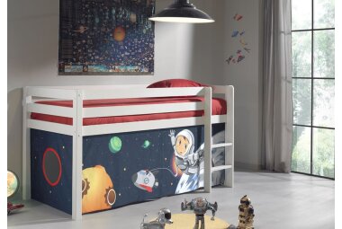 Kinderbett Karolina 210x114x106 Massivholz Weiß...