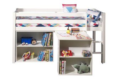 Kinderbett Karolina 210x114x106 Massivholz+MDF Wei&szlig;...