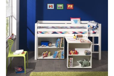 Kinderbett Karolina 210x114x106 Massivholz+MDF Wei&szlig;...