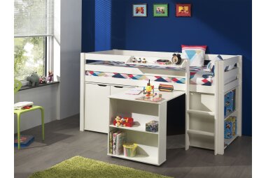 Kinderbett Karolina 210x114x106 Massivholz+MDF Wei&szlig;...