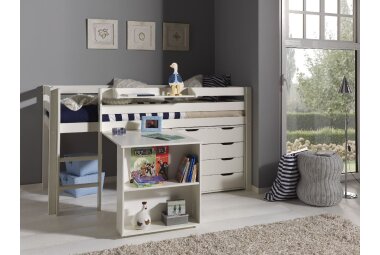 Kinderbett Karolina 210x114x106 Massivholz+MDF Wei&szlig;...