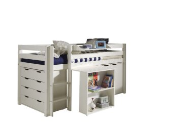 Kinderbett Karolina 210x114x106 Massivholz+MDF Wei&szlig;...