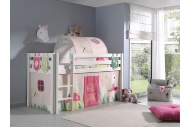 Kinderbett Karolina 210x114x106 Massivholz Weiß...