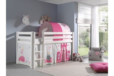 Kinderbett Karolina 210x114x106 Massivholz Weiß...