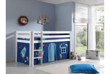 Kinderbett Karolina 210x114x106 Massivholz Weiß...