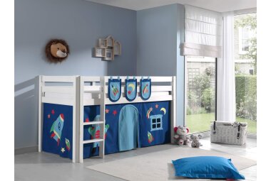 Kinderbett Karolina 210x114x106 Massivholz Weiß...