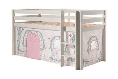 Kinderbett Karolina 210x114x106 Massivholz Weiß...