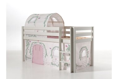 Kinderbett Karolina 210x114x106 Massivholz Weiß...